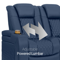 Seatcraft Euphoria Heat & Massage Sofa, Italian Leather, Powered Headrest, Powered Lumbar, Power Recline