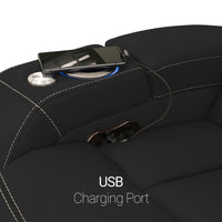 Seatcraft Omega Sofa Leather Gel, Powered Headrest, Power Recline, Black or Brown
