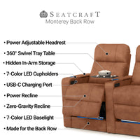 Monterey CoolZeroᵀᴹ Italian Leather BACKROW Theater Seating®