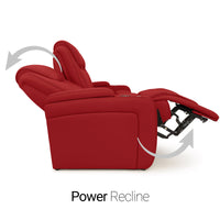 Seatcraft Concerto Heat & Massage Sofa, Italian Leather, Powered Headrest, Powered Lumbar, Power Recline