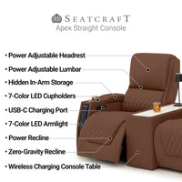 Apex CoolZeroᵀᴹ Console Table Italian Leather Home Theater Seats