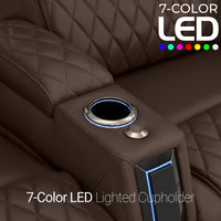 Apex CoolZeroᵀᴹ Wedge Console Italian Leather Home Theater Seats