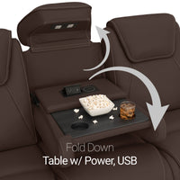 Seatcraft Concerto Heat & Massage Sofa, Italian Leather, Powered Headrest, Powered Lumbar, Power Recline