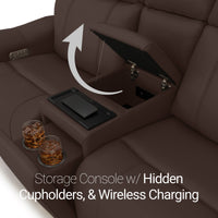 Trivanta HeatZeroᵀᴹ Italian Leather Home Theater Loveseat