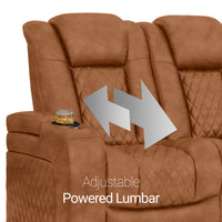Seatcraft Euphoria Heat & Massage Sofa, Italian Leather, Powered Headrest, Powered Lumbar, Power Recline