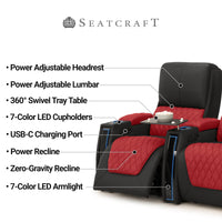 Apex CoolZeroᵀᴹ Italian Leather Two-Tone Home Theater Seating