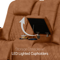 Seatcraft Euphoria Heat & Massage Sofa & Loveseat, Italian Leather, Powered Headrest, Powered Lumbar, Power Recline