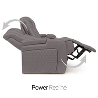 Seatcraft Euphoria Heat & Massage Sofa, Italian Leather, Powered Headrest, Powered Lumbar, Power Recline