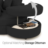 Swivel Cuddle Seat Italian Leather Media Room Furniture