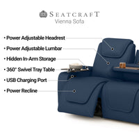 Seatcraft Vienna Sofa & Loveseat Italian Leather, Powered Headrest & Lumbar, Power Recline