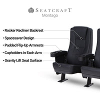 Seatcraft Montago 3 Row Riser Package, Vinyl, Black