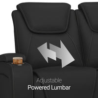 Seatcraft Vienna Loveseat Italian Leather, Powered Headrest & Lumbar, Power Recline