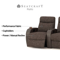 Rialto Italian Leather & Fabric Home Theater Seating