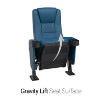 Seatcraft Madrigal 3 Row Home Theater Seats and Riser Package, Vinyl, Blue