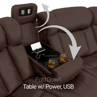 Seatcraft Niagara Italian Leather Sofa, Power or Manual Recline