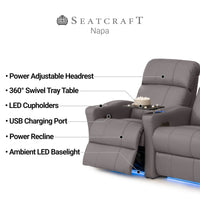Napa Italian Leather Spacesaver Home Theater Seating