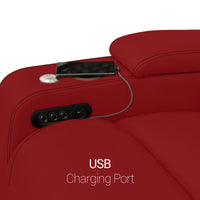 Seatcraft Vienna Loveseat Italian Leather, Powered Headrest & Lumbar, Power Recline