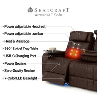 Armada LT HeatZeroᵀᴹ Italian Leather Home Theater Sofa