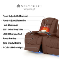 Virtuoso Zero Gravity Home Theater Seating with Heat & Massage