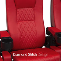 Seatcraft Madrigal 2 Row Home Theater Seats and Riser Package, Vinyl, Red