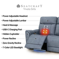 Trivanta HeatZeroᵀᴹ Italian Leather Home Theater Sofa