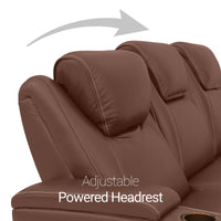 Seatcraft Concerto Heat & Massage Sofa, Italian Leather, Powered Headrest, Powered Lumbar, Power Recline