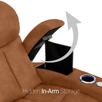 Seatcraft Niagara Italian Leather Sofa, Power Recline