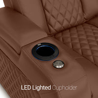 Seatcraft Euphoria Heat & Massage Sofa, Italian Leather, Powered Headrest, Powered Lumbar, Power Recline