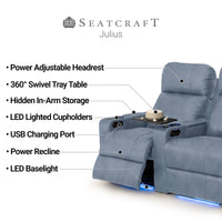 Julius Italian Leather Big & Tall Home Theater Seats