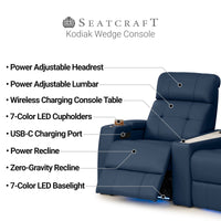 Seatcraft Kodiak CoolZeroᵀᴹ Wedge Table Console Home Theater Seating
