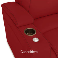 Seatcraft Vienna Loveseat Italian Leather, Powered Headrest & Lumbar, Power Recline