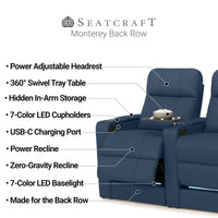 Monterey CoolZeroᵀᴹ Italian Leather BACKROW Theater Seating®