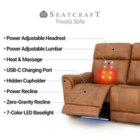 Trivanta HeatZeroᵀᴹ Italian Leather Home Theater Sofa