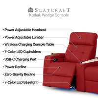 Seatcraft Kodiak CoolZeroᵀᴹ Wedge Table Console Home Theater Seating