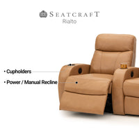 Rialto Italian Leather Home Theater Seating