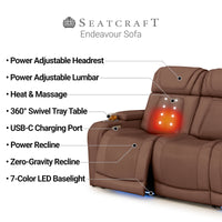 Endeavour HeatZeroᵀᴹ Italian Leather Home Theater Sofa