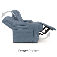 Seatcraft Euphoria Heat & Massage Sofa, Italian Leather, Powered Headrest, Powered Lumbar, Power Recline