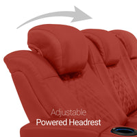 Seatcraft Euphoria Heat & Massage Sofa, Italian Leather, Powered Headrest, Powered Lumbar, Power Recline