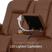 Seatcraft Euphoria Heat & Massage Sofa & Loveseat, Italian Leather, Powered Headrest, Powered Lumbar, Power Recline