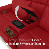 Trivanta HeatZeroᵀᴹ Italian Leather Home Theater Loveseat