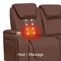 Seatcraft Concerto Heat & Massage Sofa, Italian Leather, Powered Headrest, Powered Lumbar, Power Recline