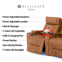 Valore Zero Gravity Home Theater Seating with Heat & Massage