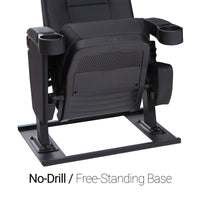 Seatcraft Montago Free-Standing Base Movie Seats, Vinyl, Black