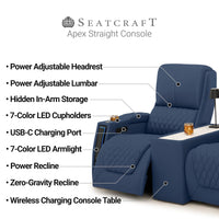 Apex CoolZeroᵀᴹ Console Table Italian Leather Home Theater Seats