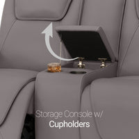 Seatcraft Concerto Heat & Massage Loveseat, Italian Leather, Powered Headrest, Powered Lumbar, Power Recline