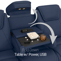 Seatcraft Concerto Heat & Massage Sofa, Italian Leather, Powered Headrest, Powered Lumbar, Power Recline