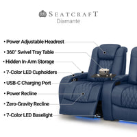 Diamante Italian Leather Zero Gravity Home Theater Seating