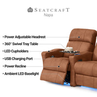Napa Italian Leather Spacesaver Home Theater Seating