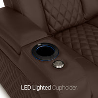 Seatcraft Euphoria Heat & Massage Sofa, Italian Leather, Powered Headrest, Powered Lumbar, Power Recline