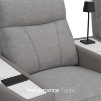 Rialto Italian Leather & Fabric Wedge Console Home Theater Seating